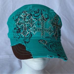Vintage adult Hat Cap crosses jeweled